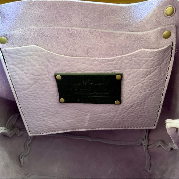 Portland Leather Goods RARE UNICORN Wisteria Lavender Classic Large Tote Bag - Picture 9 of 11